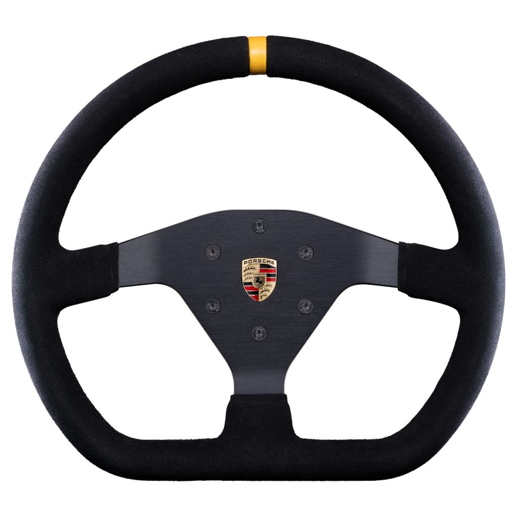 Podium Steering Wheel Porsche GT3 R Suede photo Podium Steering Wheel Porsche GT3 R Suede photo